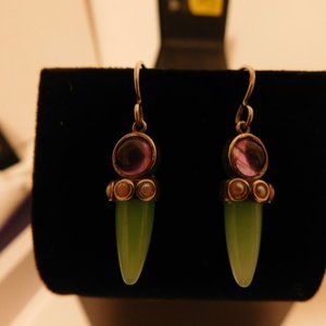 Amethyst and Chalcedony earrings